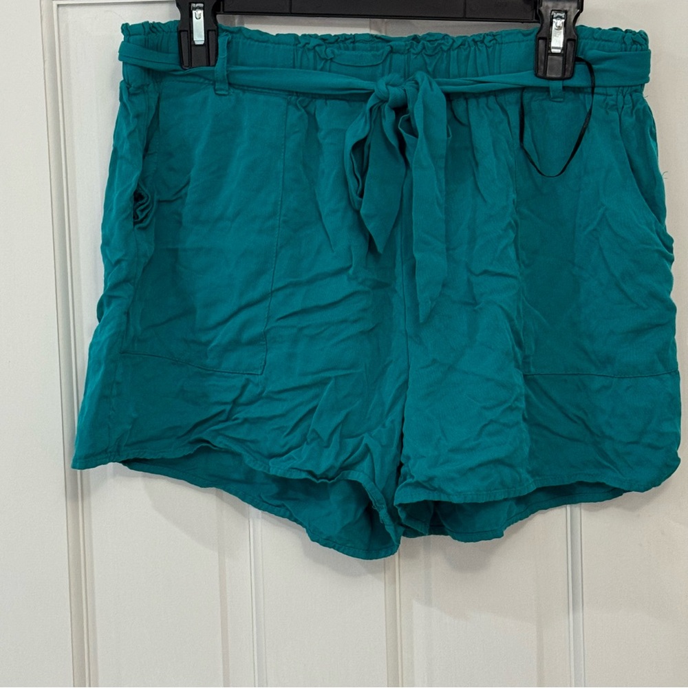 Teal Rayon Paperbag Waist Shorts - Size‎ XL NWOT